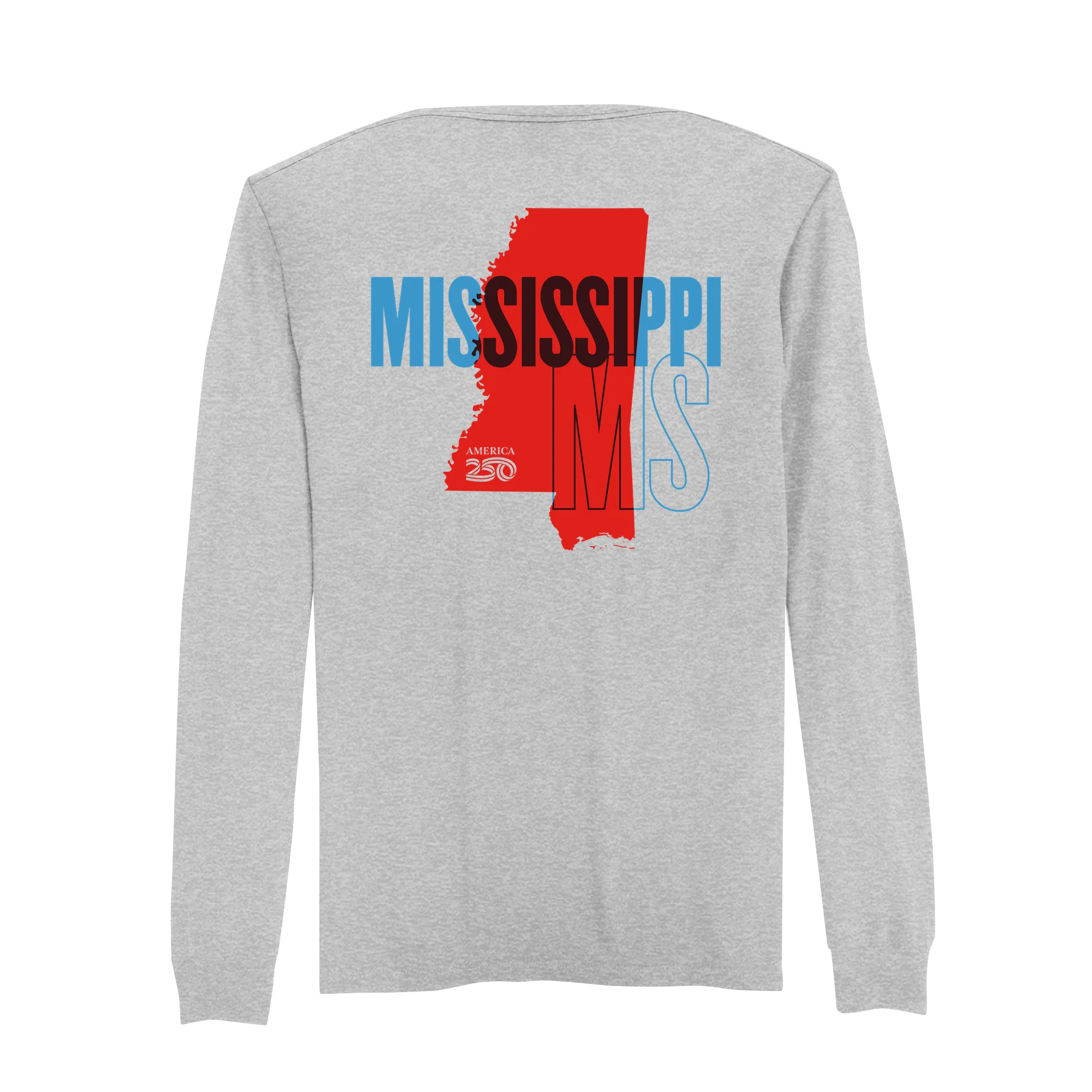 Official America250 Mississippi Men's Long Sleeve T-Shirt - Image 3