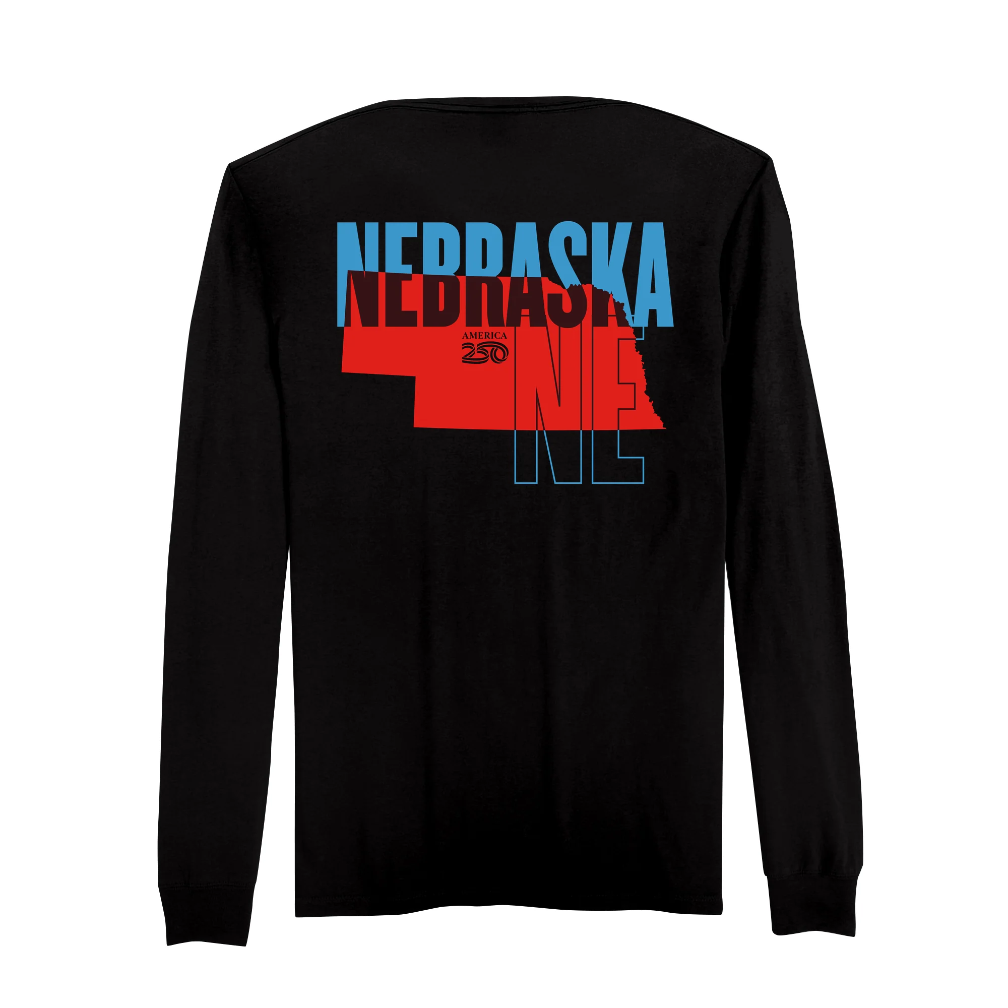 Official America250 Nebraska Men's Long Sleeve T-Shirt - Image 5