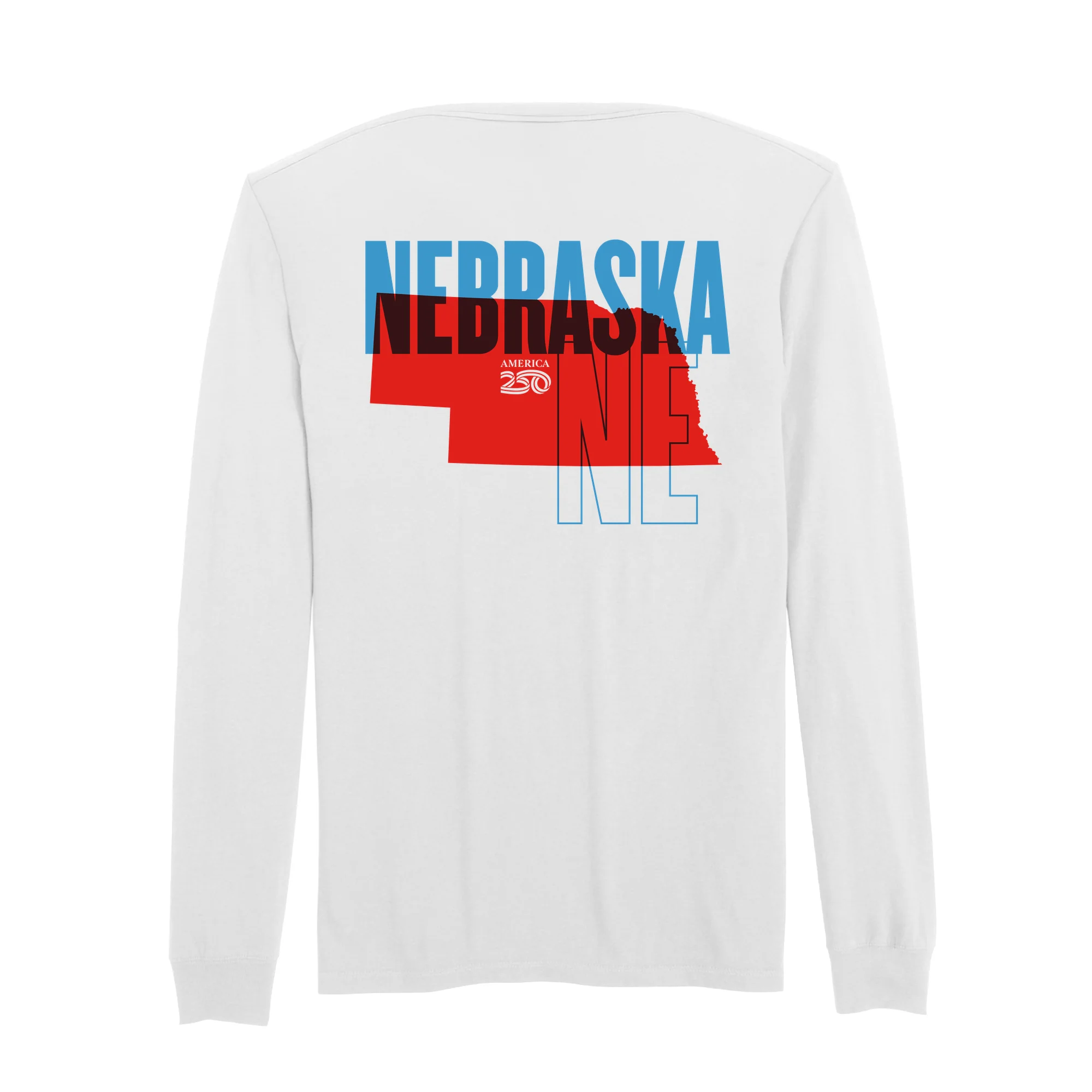 Official America250 Nebraska Men's Long Sleeve T-Shirt - Image 7