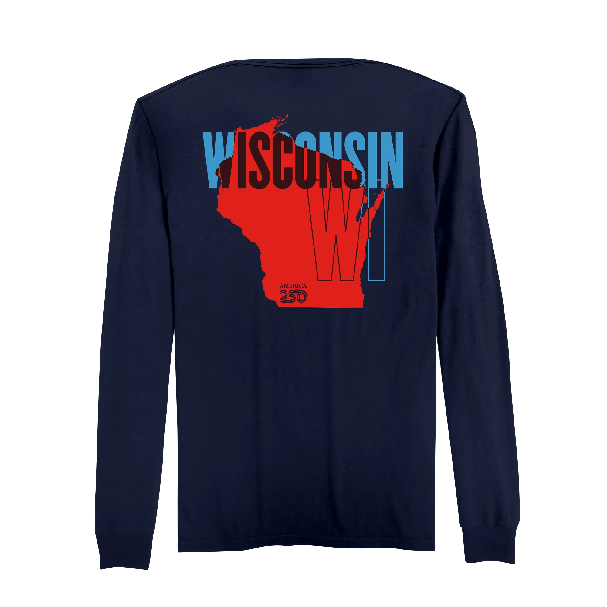 Official America250 Wisconsin Men's Long Sleeve T-Shirt