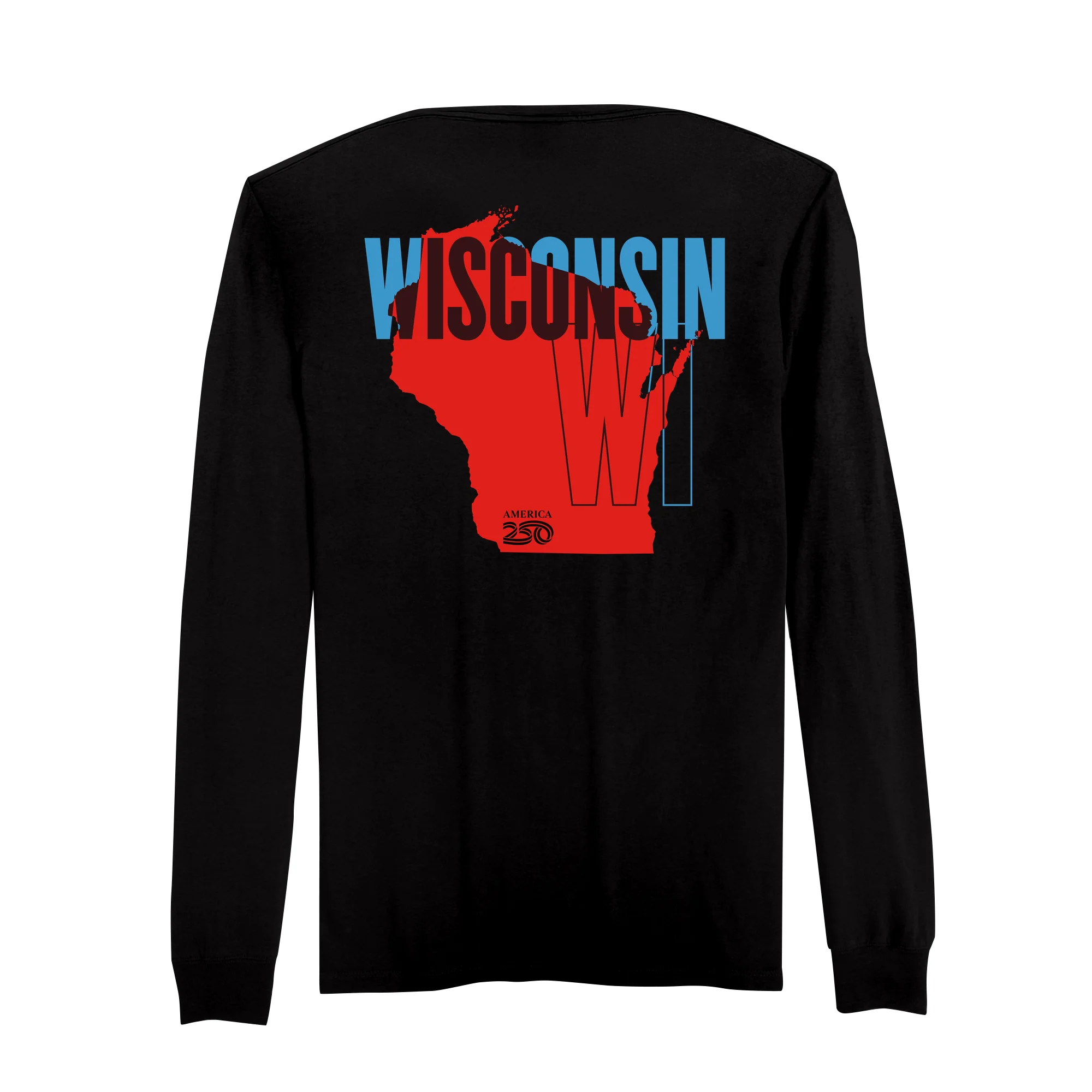 Official America250 Wisconsin Men's Long Sleeve T-Shirt - Image 5