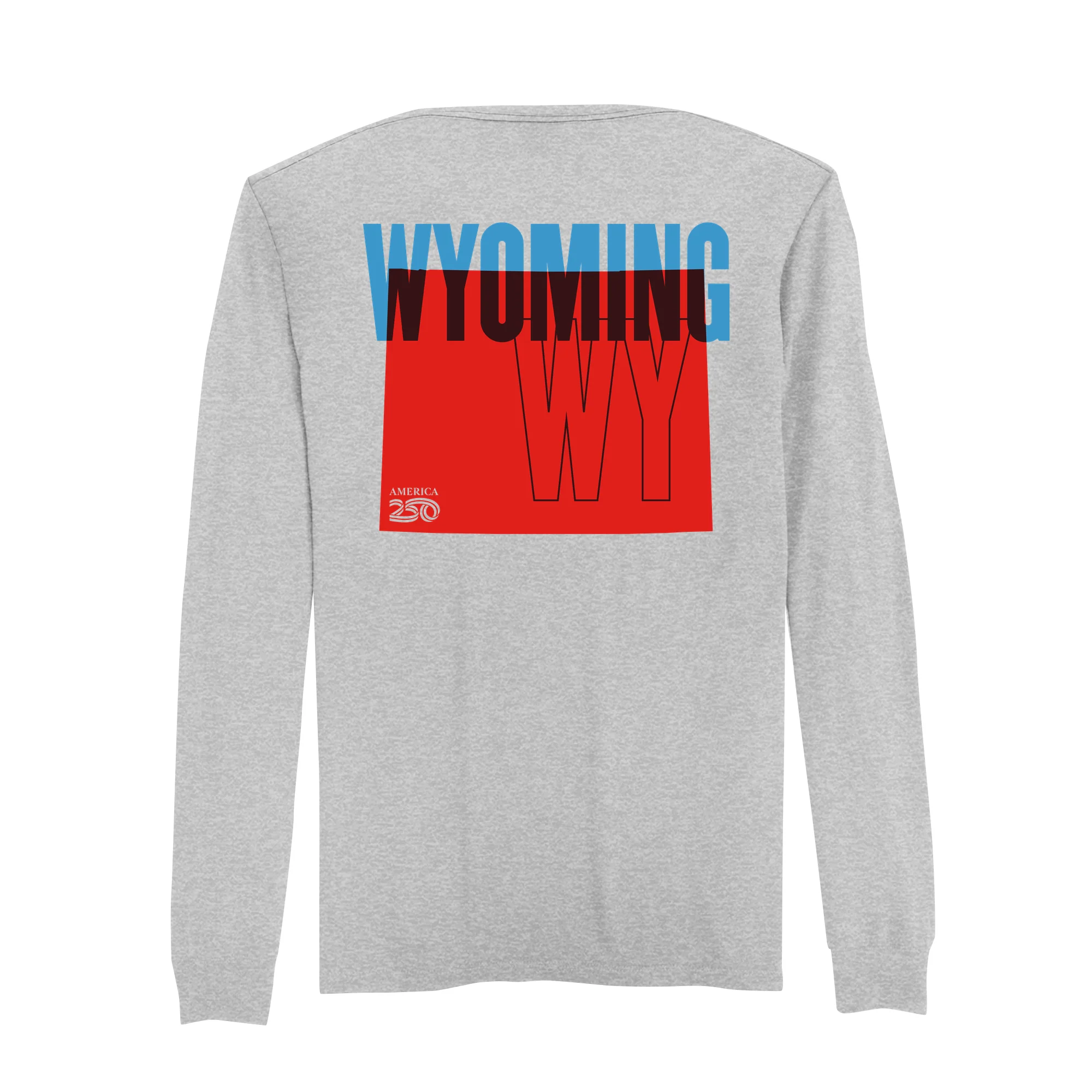 Official America250 Wyoming Men's Long Sleeve T-Shirt - Image 3