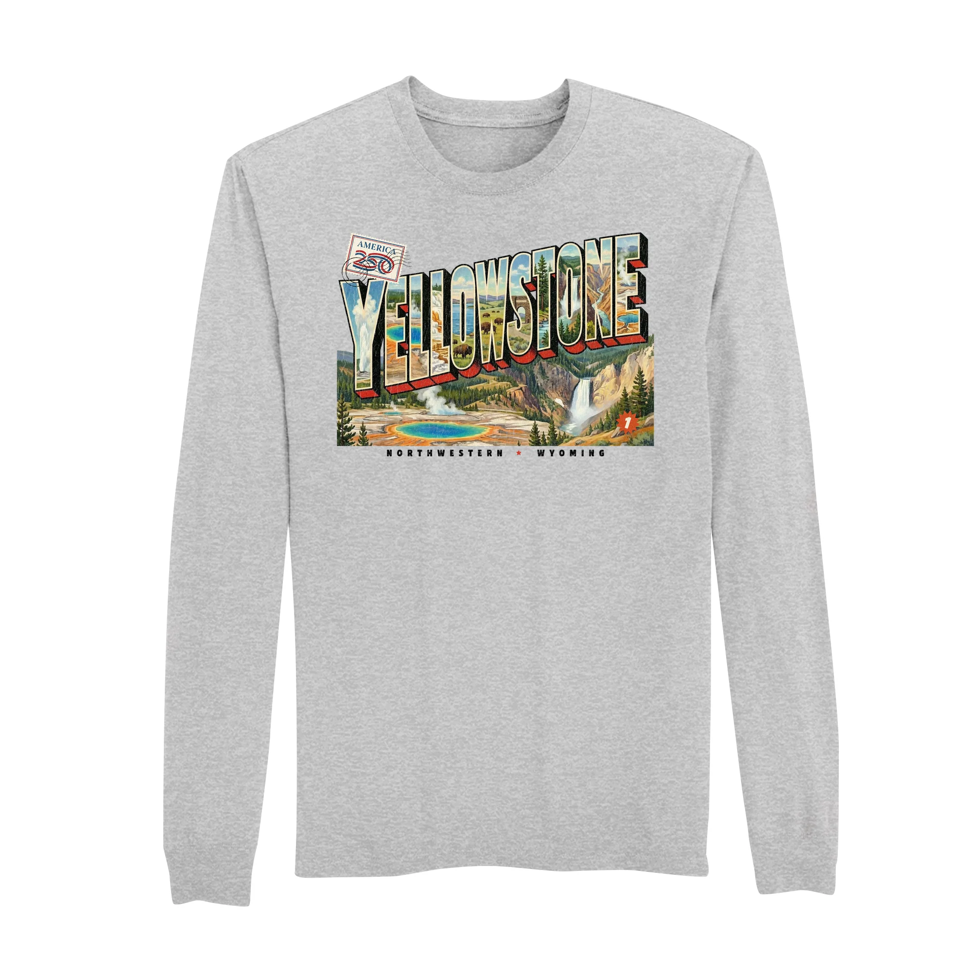 America250 Yellowstone Men's Long Sleeve T-Shirt - Image 5