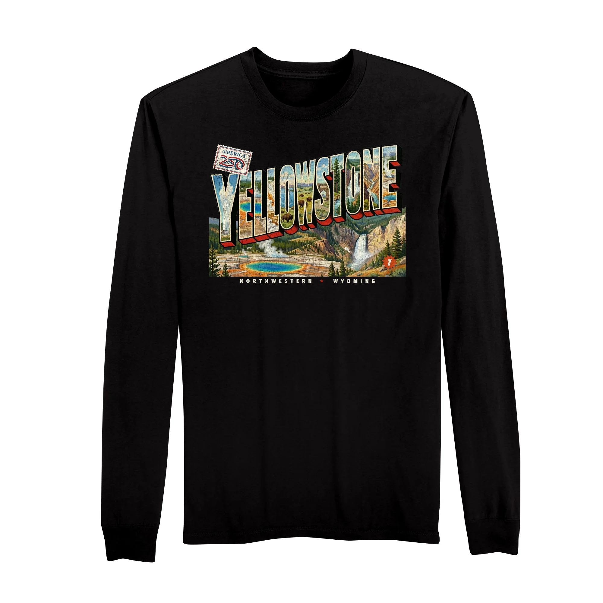 America250 Yellowstone Men's Long Sleeve T-Shirt - Image 7